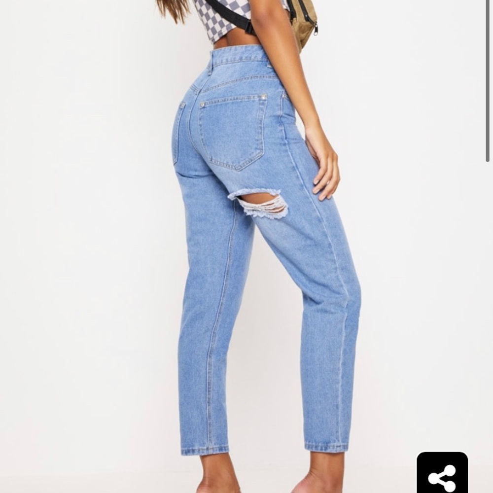 PLT Bum Rip Light Wash Boyfriend Jean